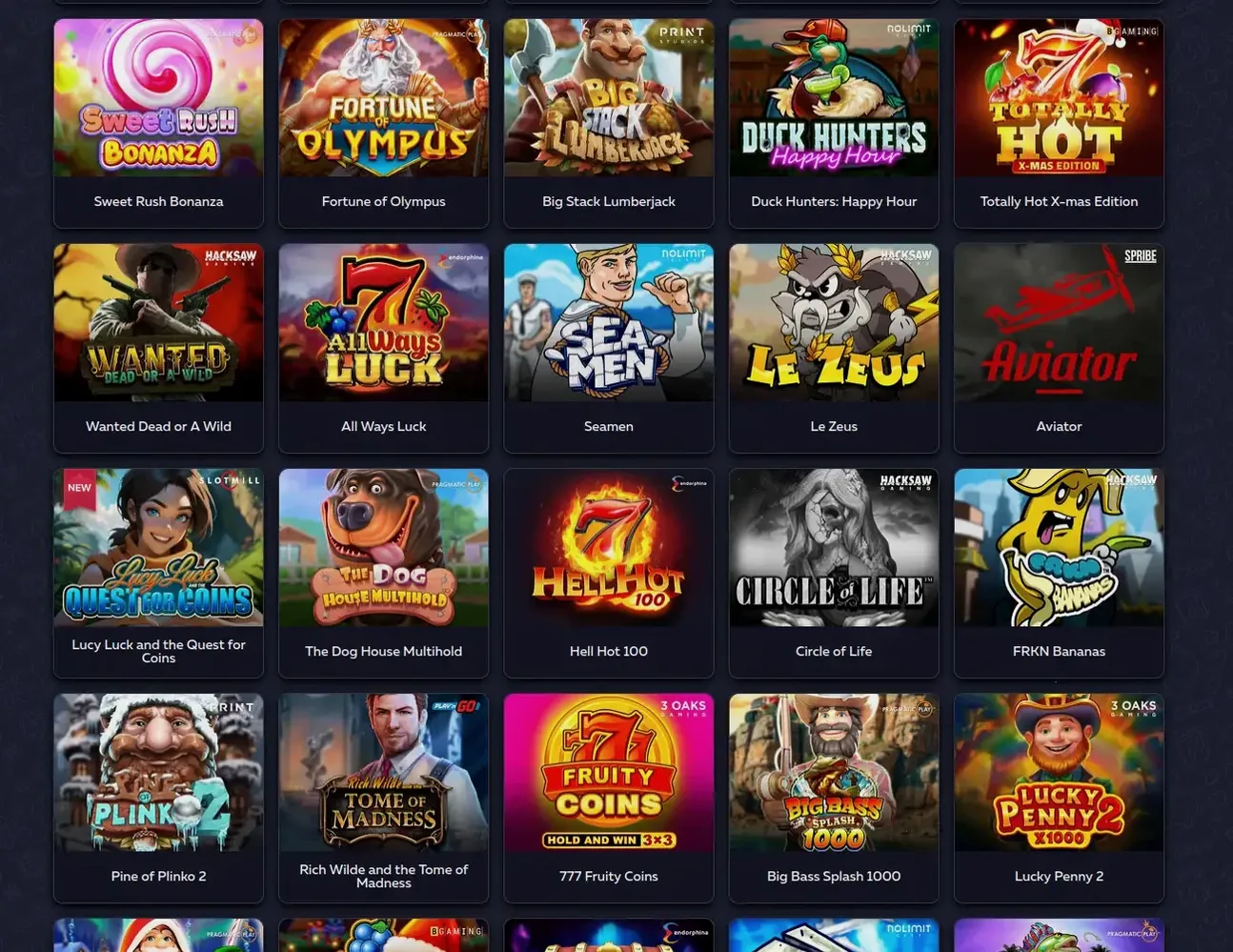 Spinania Casino Spielangebot